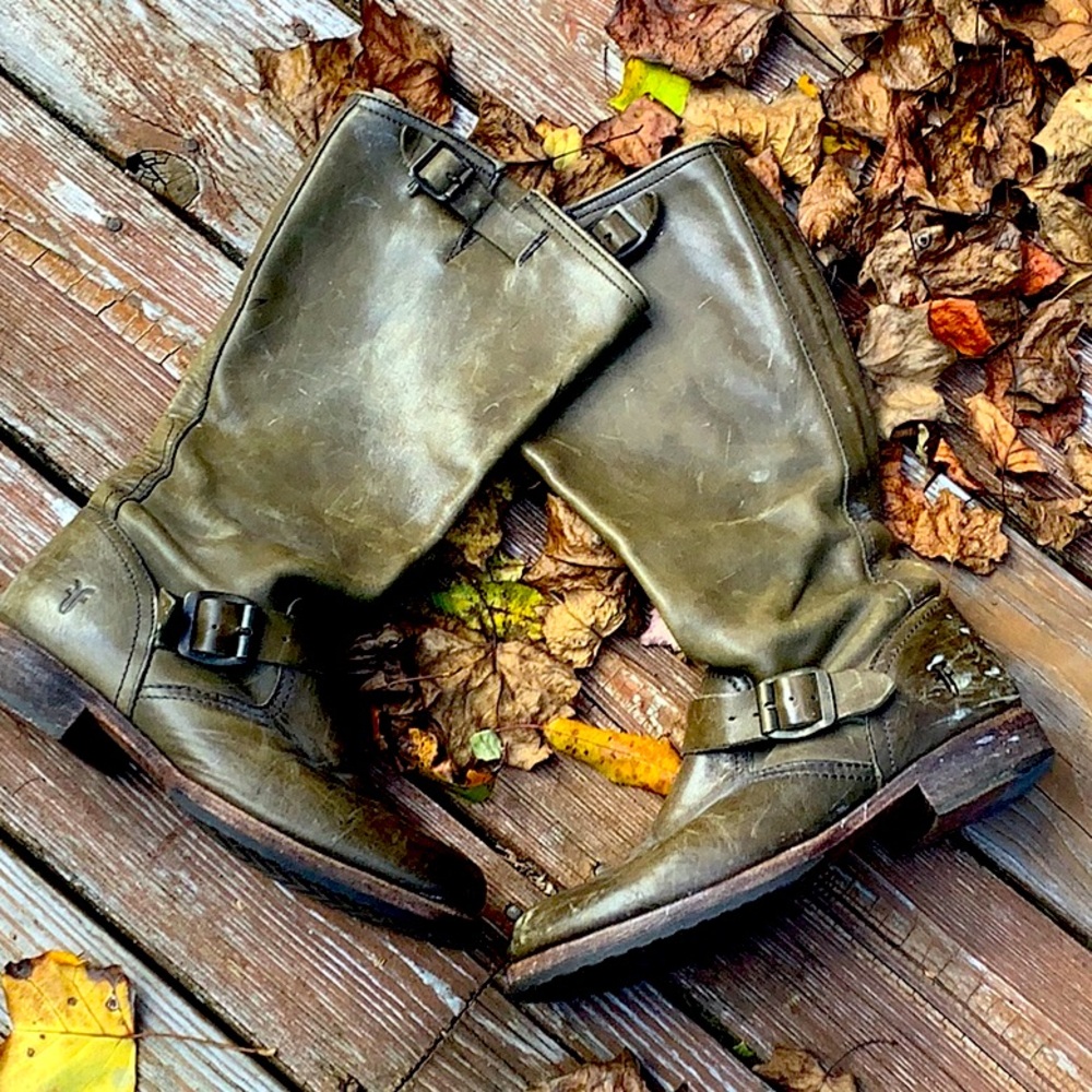 FRYE VERONICA BOOTS W 9 MOSS GREEN
